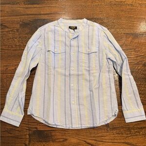 OVS Kids Striped Button-Down Shirt - Light Blue and Yellow